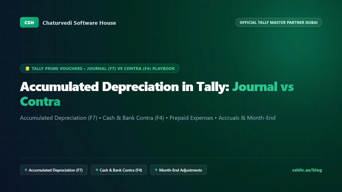 Accumulated Depreciation Journal & Contra Entry in Tally Prime Guide