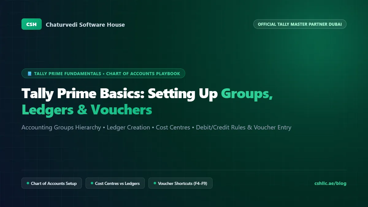 Tally Prime Basics: Groups, Ledgers & Vouchers