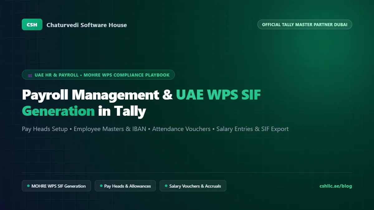 UAE Payroll and WPS SIF File Generation in Tally Prime Guide