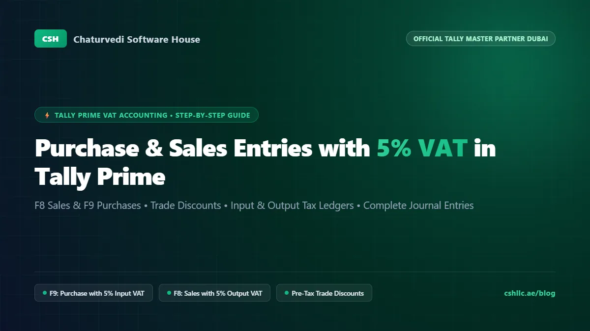 Purchase and Sales Voucher Entries with 5% VAT in Tally Prime Guide