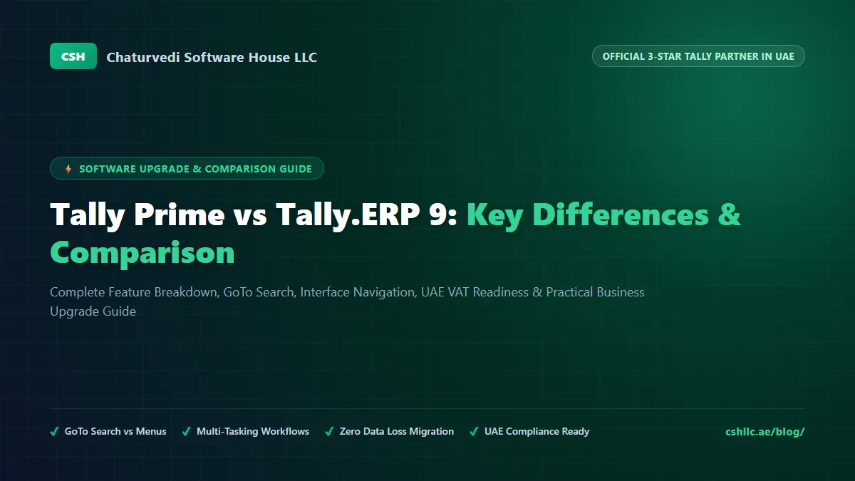 Tally Prime vs Tally ERP 9 Differences & Feature Comparison Guide Banner